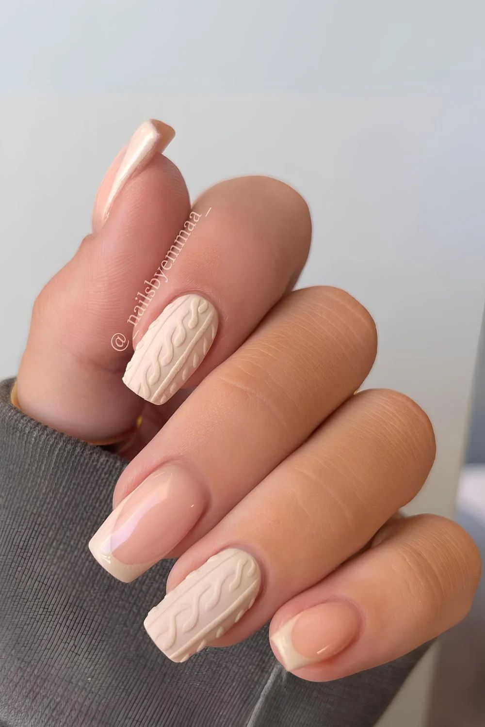 Matte For Knit Subtle Shimmer For Base Visual Idea Matte For Knit Subtle Shimmer For Base Visual Idea — Sweater Weather Nails 2027