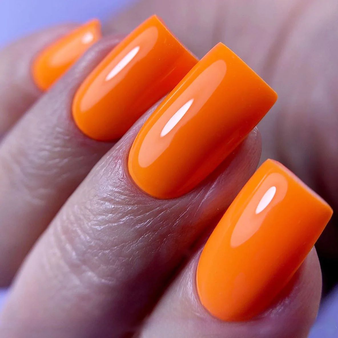 Neon Orange Medium Square Gloss Neon Orange Medium Square Gloss — Tangerine Nails 2027