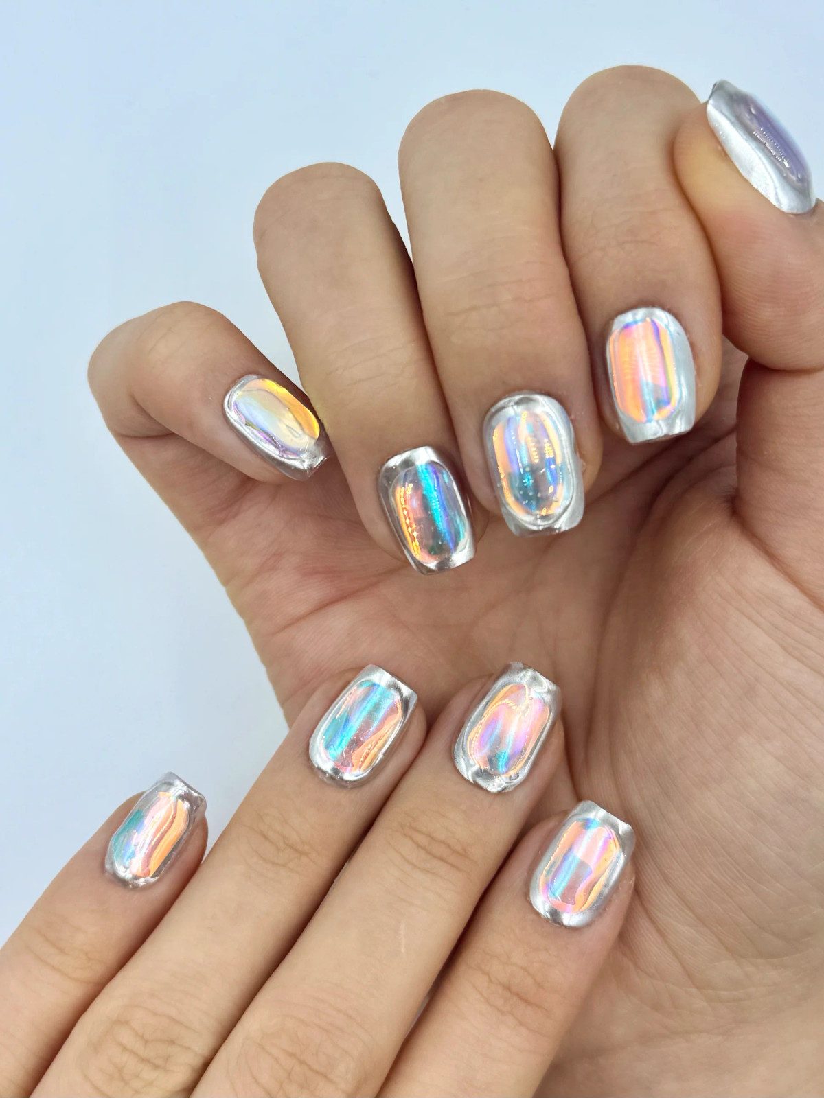 Silver Chrome Holographic Silver Chrome Holographic — Holographic Foil Nails 2027
