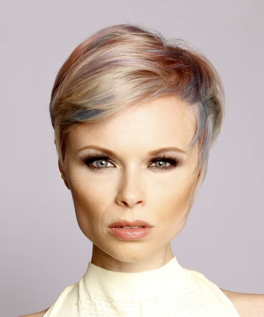 Ear Textured Blonde Pixie With Pastel Ombre Ear Textured Blonde Pixie With Pastel Ombre — Ombre Pixie 2027