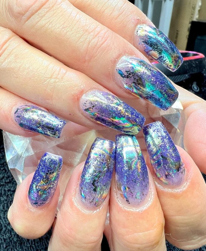Sheer Milky Pink Pearlescent Sheer Milky Pink Pearlescent — Holographic Foil Nails 2027