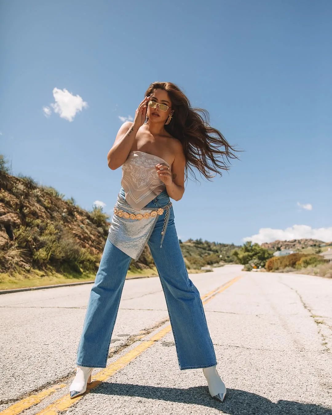 Bandana Top and Chain Belt for a Festival Feel Bandana Top and Chain Belt for a Festival Feel — Country Concert Outfits 2027