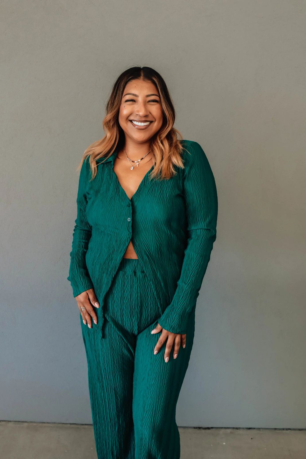 Emerald Ease Curvy Set - Hunter Green - 1X