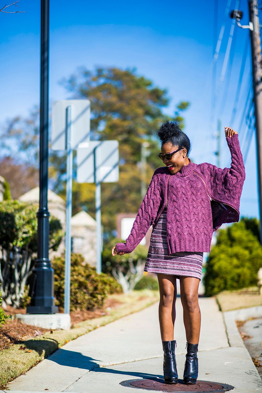 Chunky Purple Knit Sweater Statement Chunky Purple Knit Sweater Statement — Cozy Winter Outfits 2027