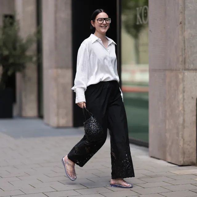Monochromatic Black and White with Clear Jelly Slides Monochromatic Black and White with Clear Jelly Slides — Jelly Aesthetic Outfits 2027