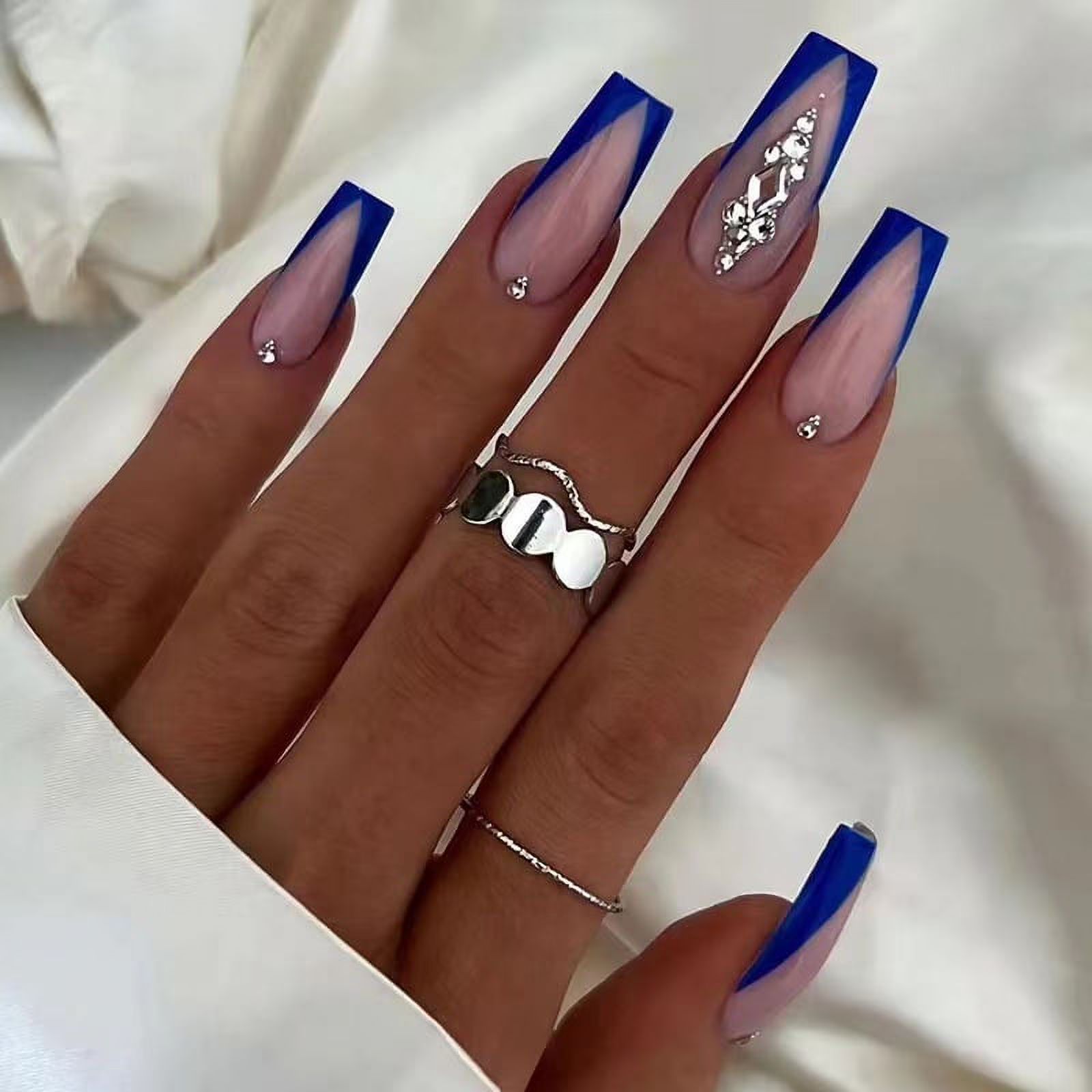 Rhinestones On Accent Nail French Tips Visual Idea Rhinestones On Accent Nail French Tips Visual Idea — Summer Coffin Nails 2027