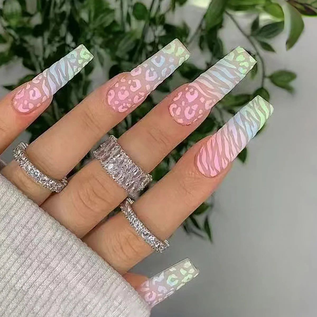 Animal Print Pastel Gradient Coffin Nails Animal Print Pastel Gradient Coffin Nails — Summer Coffin Nails 2027