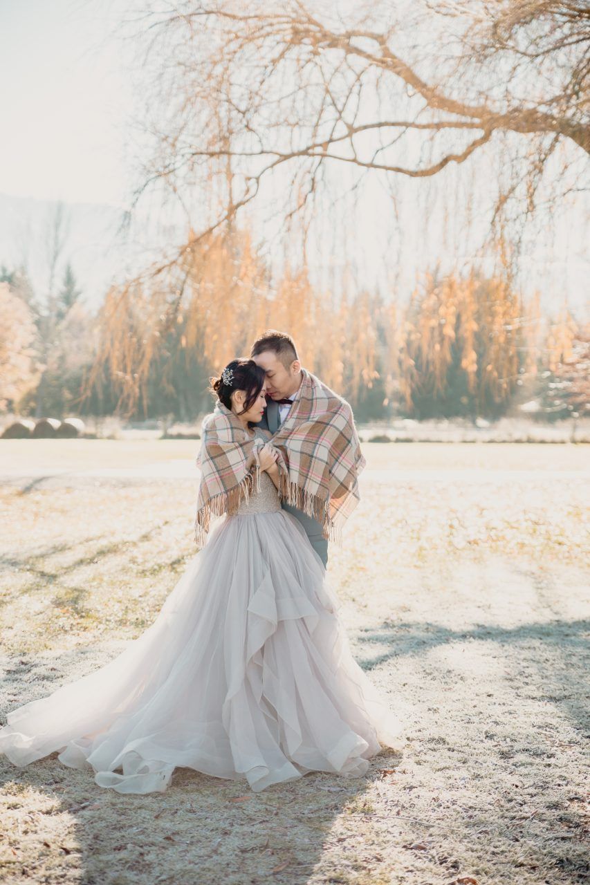 Tulle Gown with Plaid Blanket for a Romantic Shoot Tulle Gown with Plaid Blanket for a Romantic Shoot — Winter Photoshoot Outfits 2027