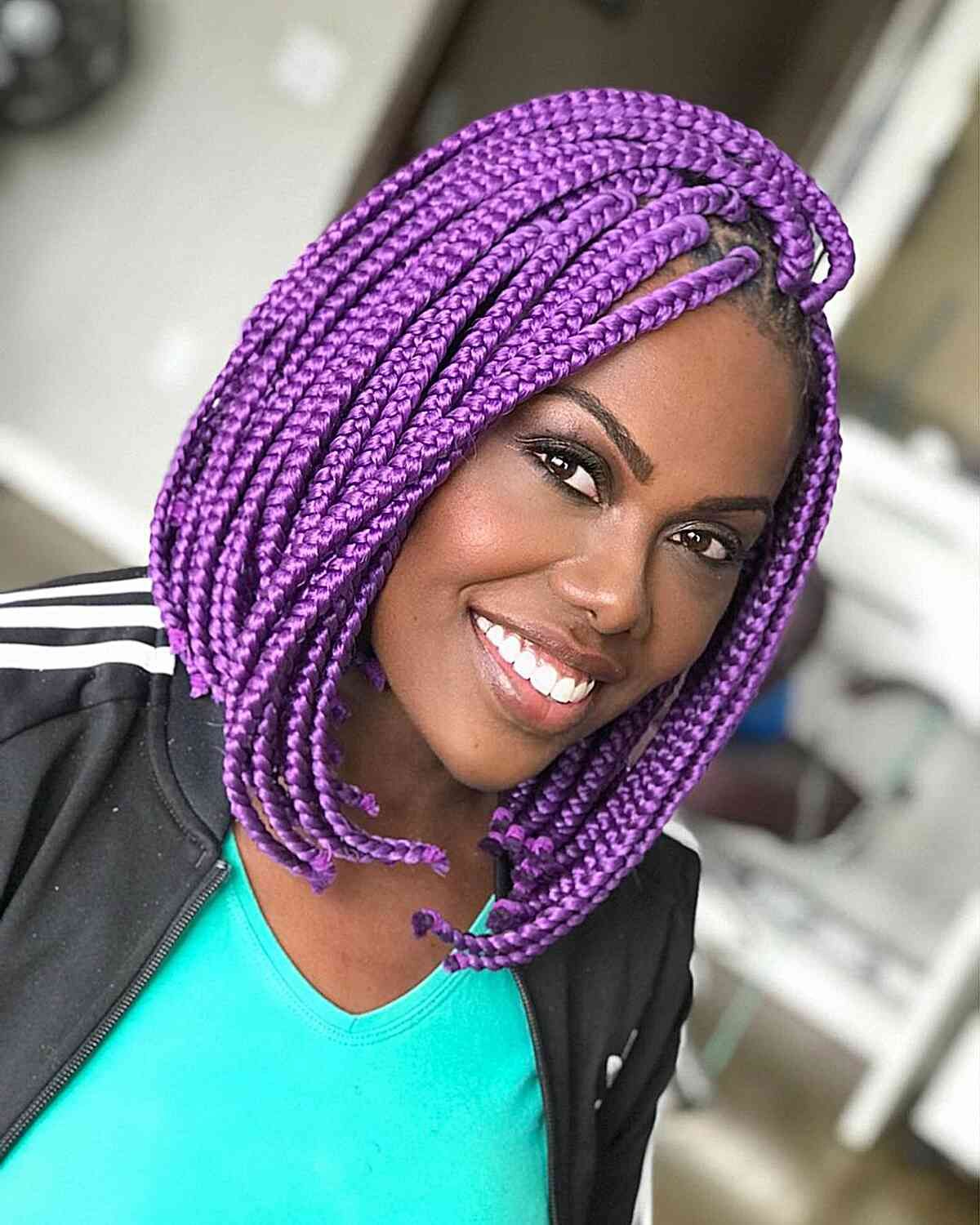 Visual Idea — Purple Knotless Braids 2027