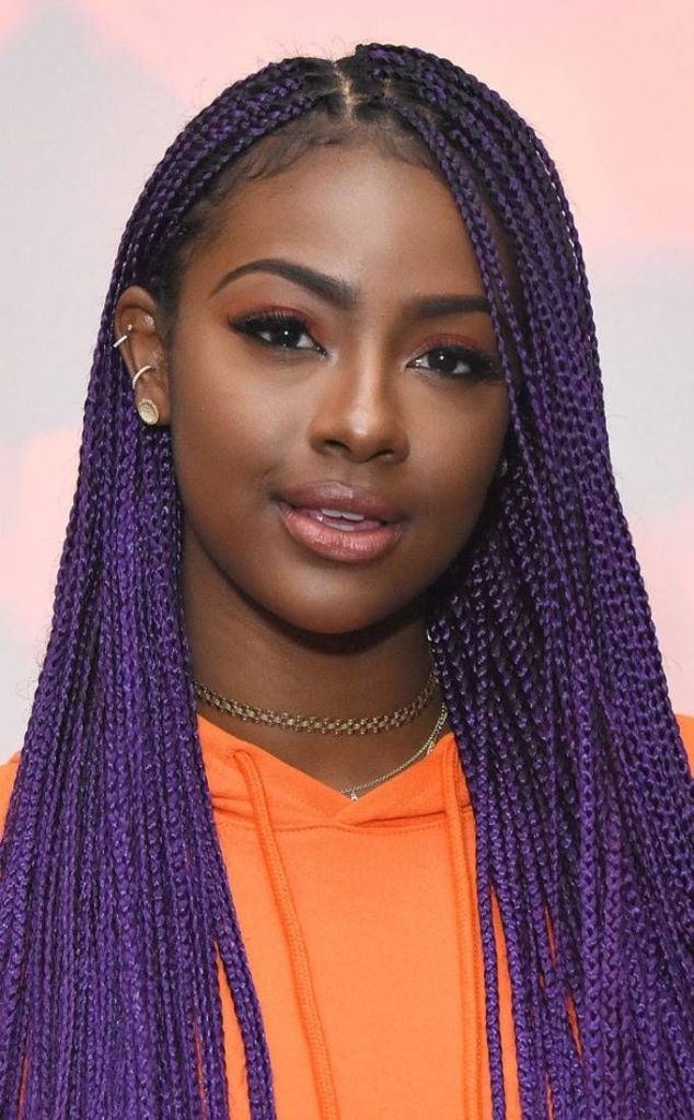 Shoulder Visual Idea — Purple Knotless Braids 2027