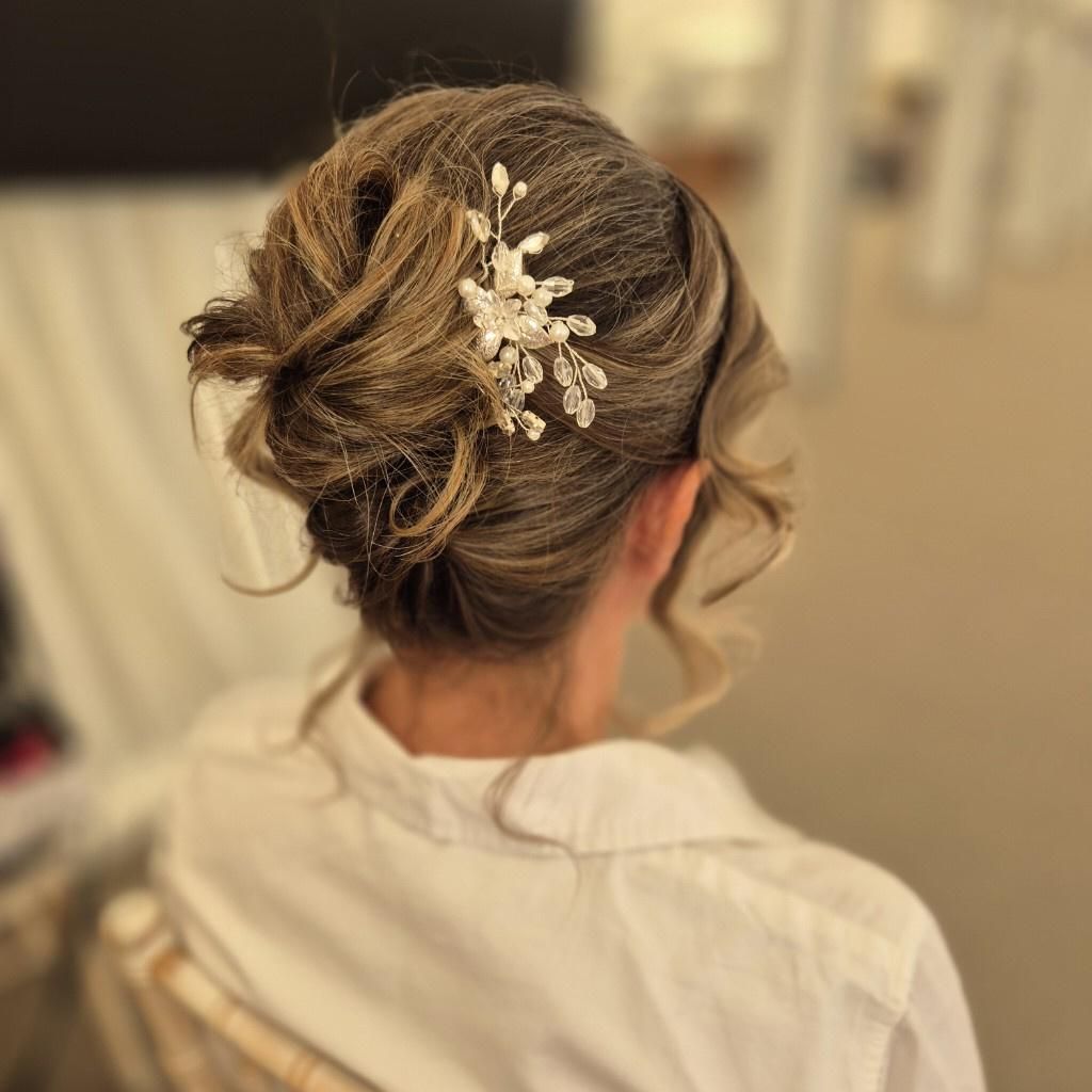 Honey Blonde Updo With Ornate Accessory Honey Blonde Updo With Ornate Accessory — Engagement Party Hairstyles 2027