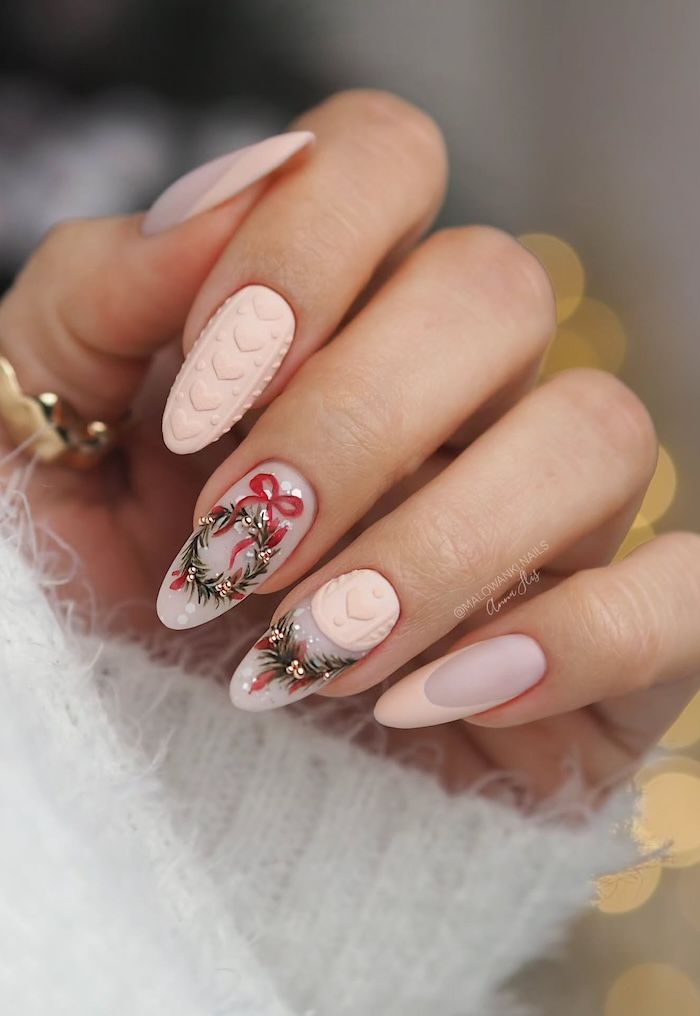 3D Heart Matte Nude French Nails 3D Heart Matte Nude French Nails — Sweater Weather Nails 2027
