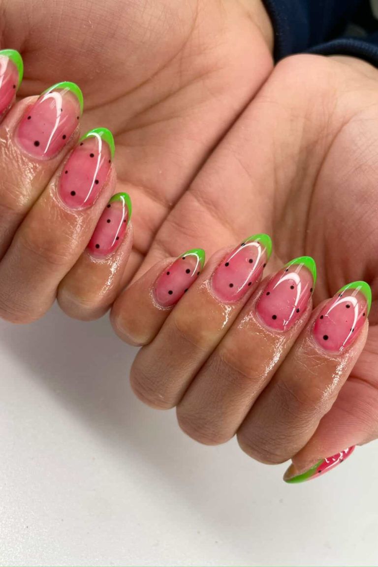 Short Oval Watermelon Seed Nails Short Oval Watermelon Seed Nails — Watermelon Nails 2027