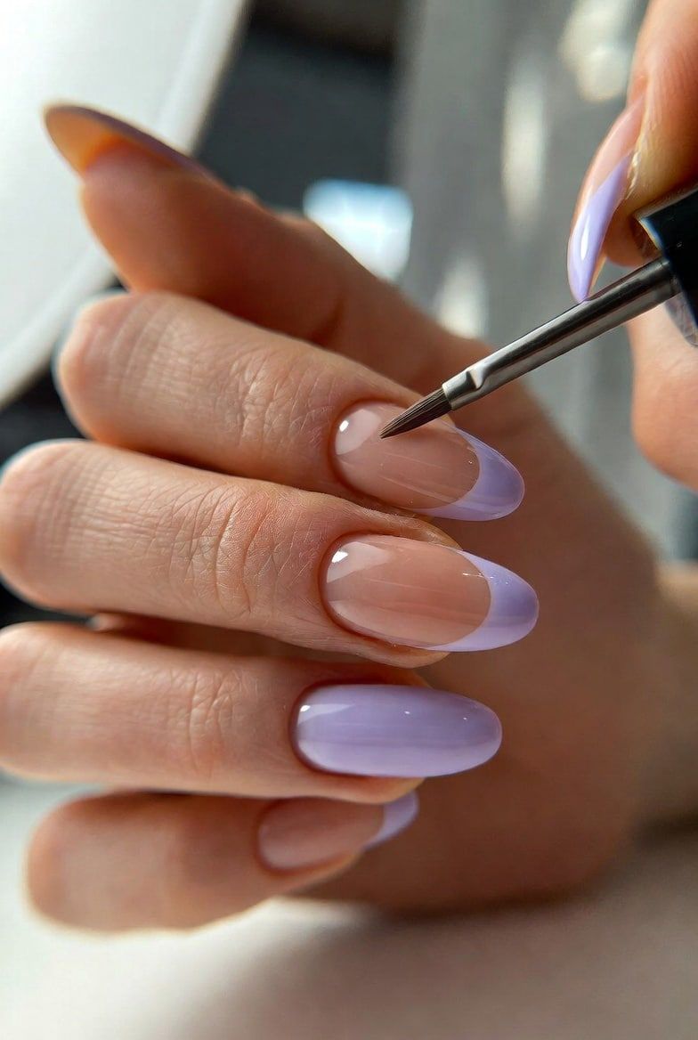 Pastel Purple Opaque French Tip Application Pastel Purple Opaque French Tip Application — Pastel Purple Nails 2027