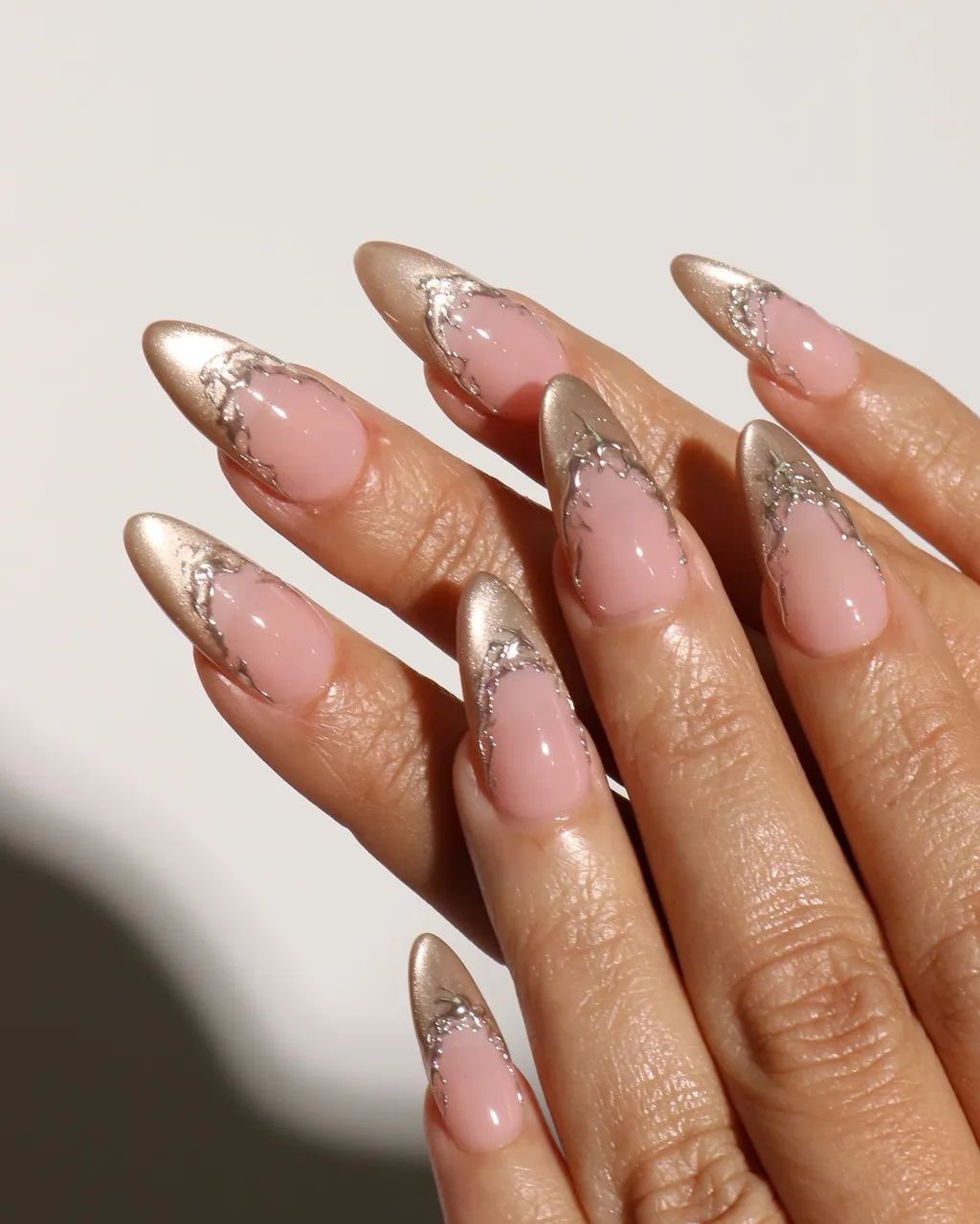 Metallic Silver French Tip Stilettos Metallic Silver French Tip Stilettos — 25th Birthday Nails 2027