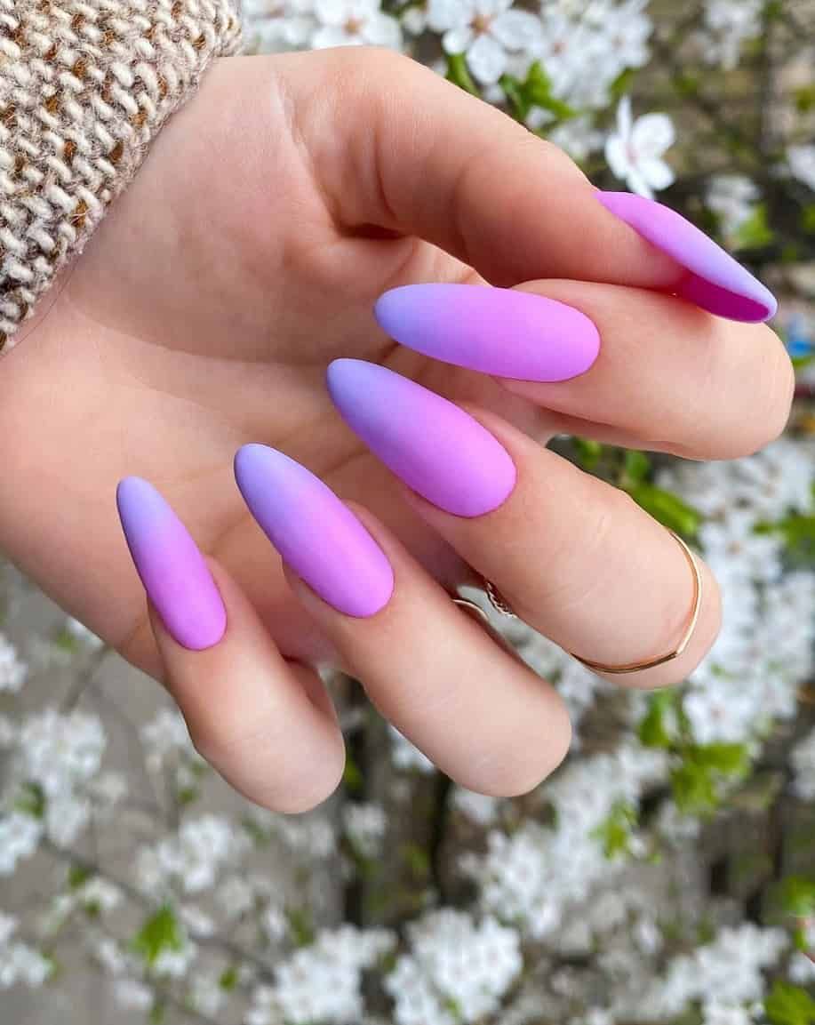 Vertical Lavender to Pink Matte Ombre Stilettos Vertical Lavender to Pink Matte Ombre Stilettos — Lavender Ombre Nails 2027
