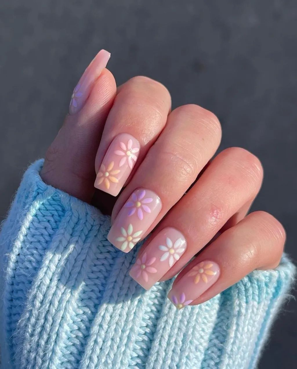 One Hand Showing Multiple Nails Visual Idea One Hand Showing Multiple Nails Visual Idea — Floral Coffin Nails 2027
