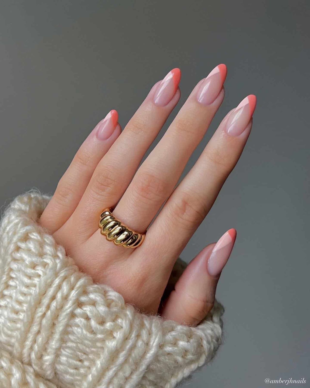 Peach French Tips On All Nails Visual Idea Peach French Tips On All Nails Visual Idea — Peach Almond Nails 2027