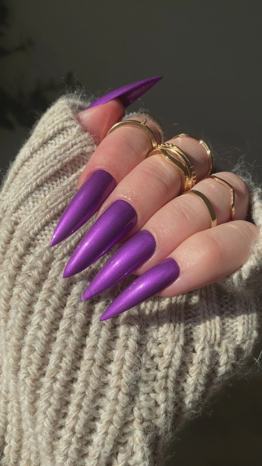 Vibrant Metallic Purple Stiletto Vibrant Metallic Purple Stiletto — Lavender Stiletto Nails 2027