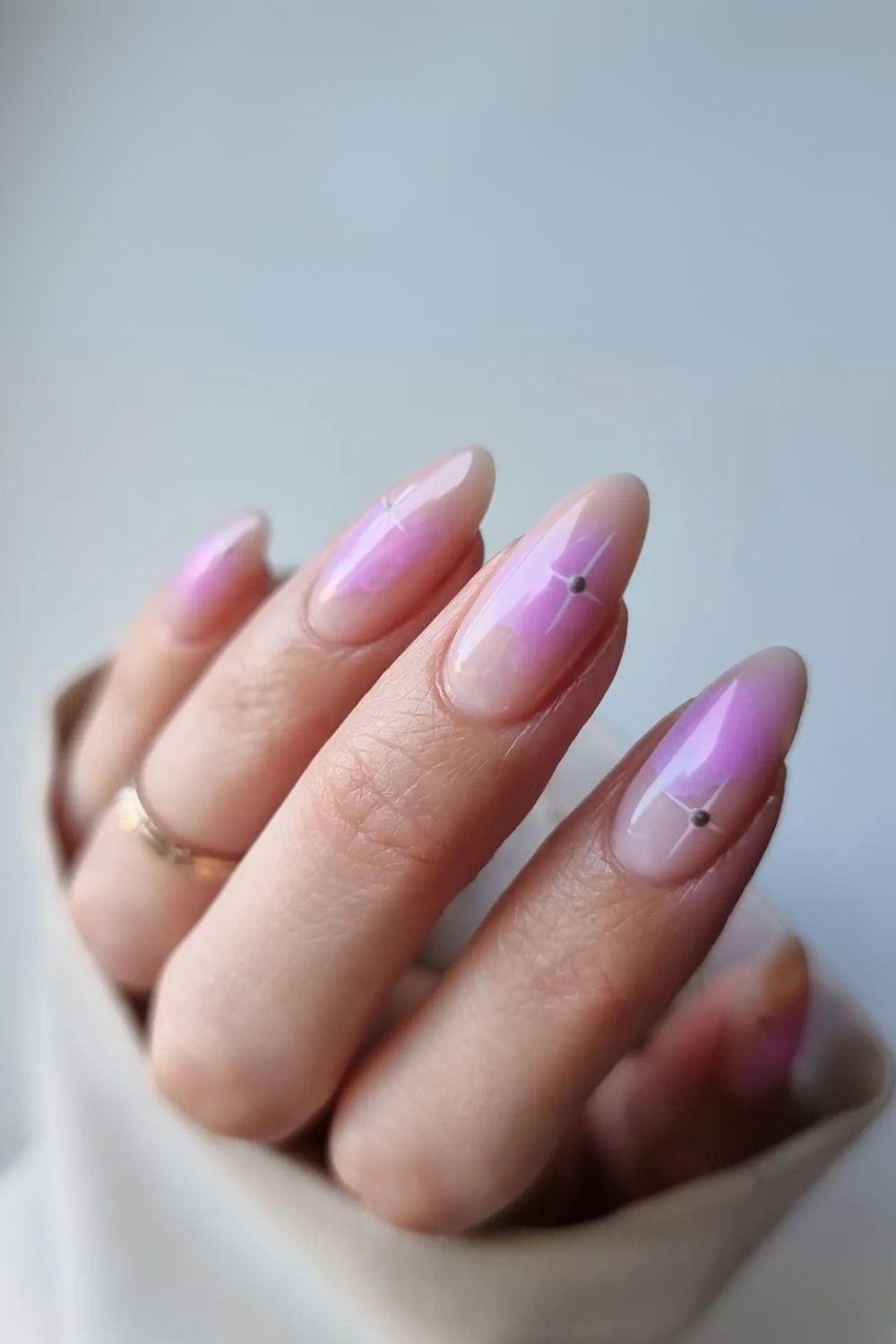 Sheer Nude Pink Purple Iridescent Starburst Sheer Nude Pink Purple Iridescent Starburst — Pearl Aura Nails 2027