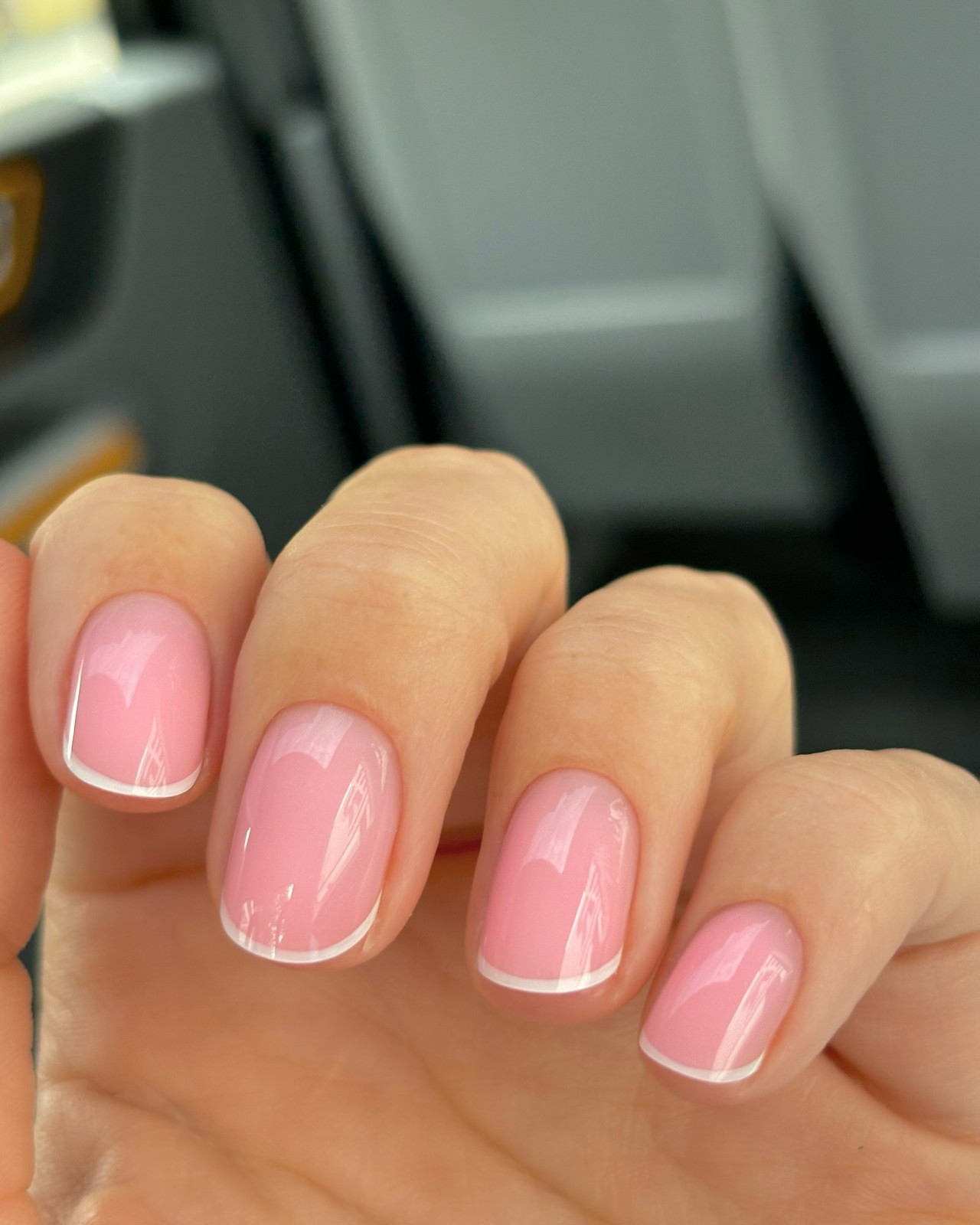 Classic White Tips on Pink Base Classic White Tips on Pink Base — French Tip Nails 2027 for Short Fingers