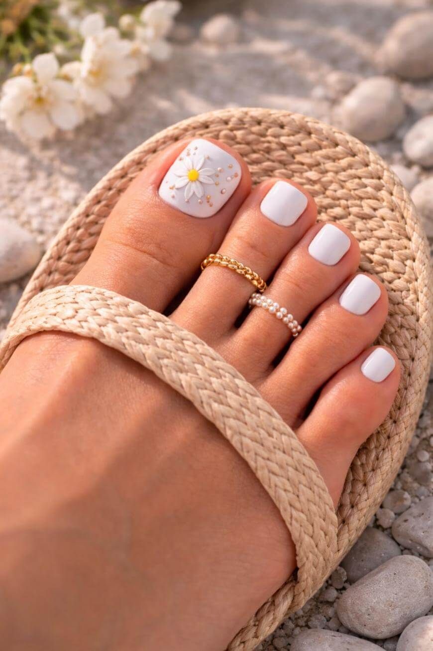 Milky Nude Pink Glossy Toes Milky Nude Pink Glossy Toes — Simple Toe Nails 2027