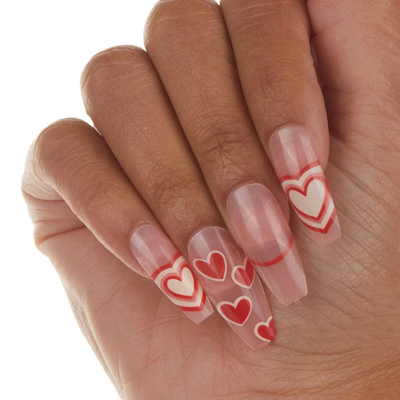 Short Pink Scattered Heart Outline Coffin Nails Short Pink Scattered Heart Outline Coffin Nails — Short Heart Coffin Nails 2027