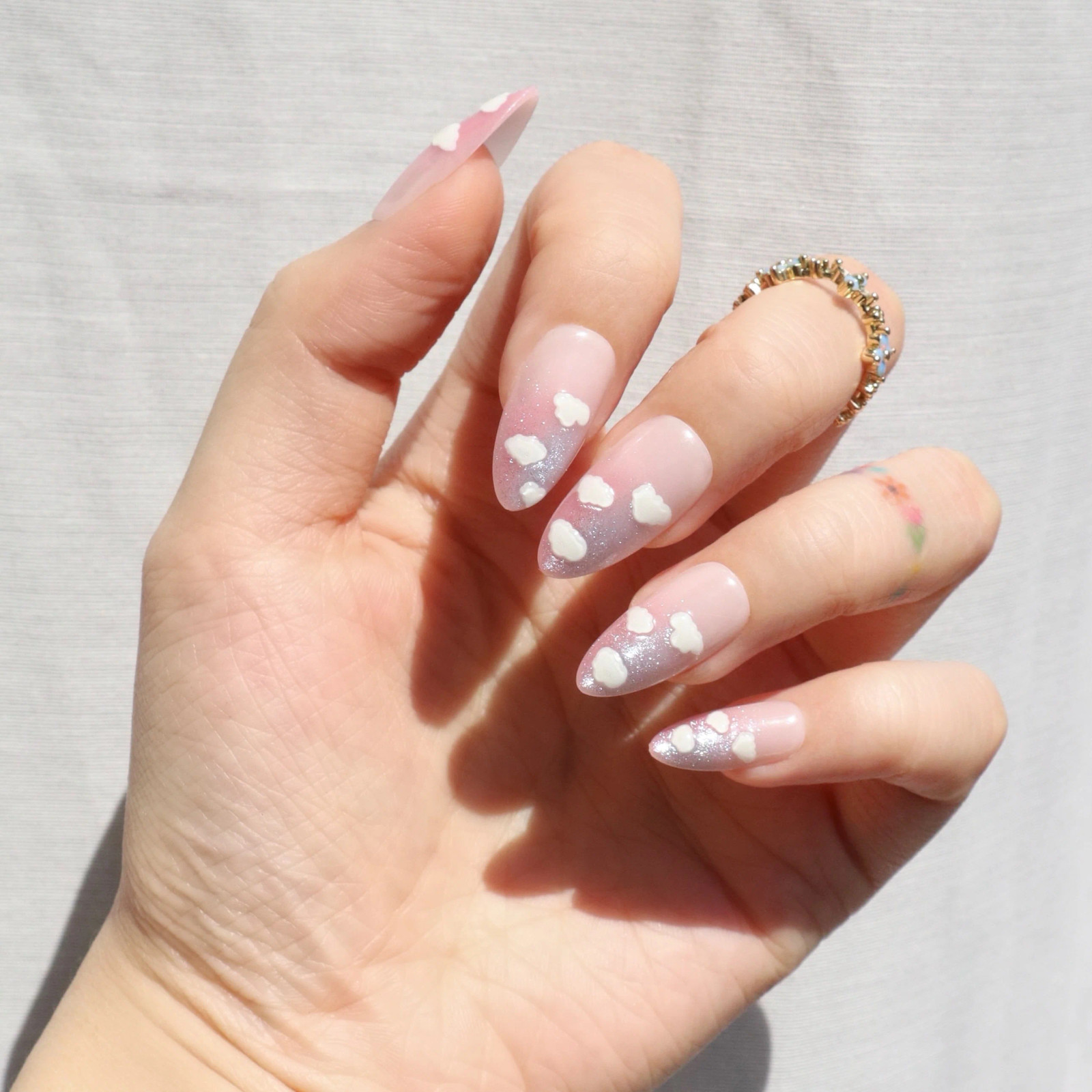 Medium Almond Sheer Pink Delicate Clouds — The Glossy Finish Catches The Light Medium Almond Sheer Pink Delicate Clouds — The Glossy Finish Catches The Light — Pink Cloud Nails 2027