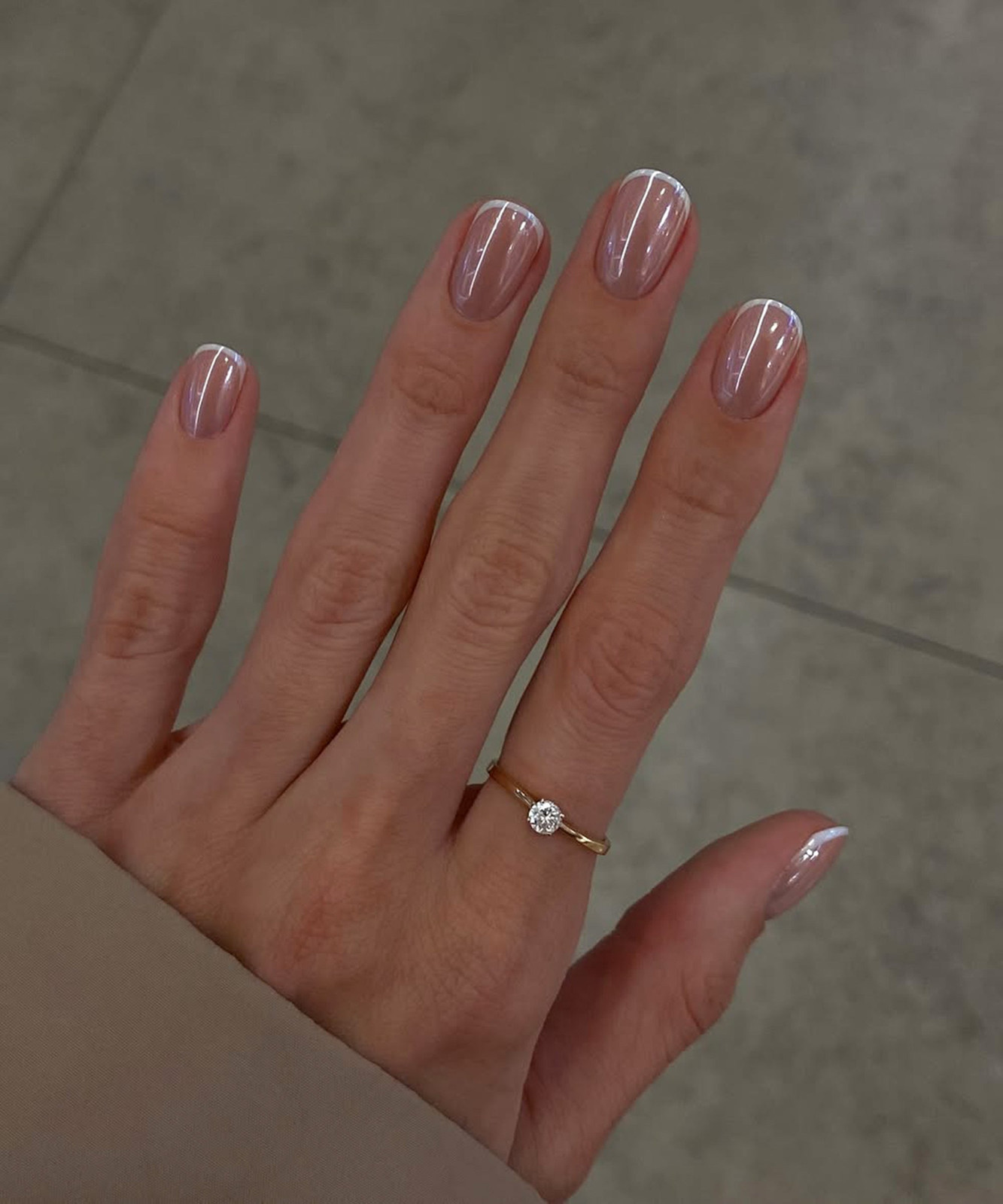 Shimmer Finish White French Tips Oval Shimmer Finish White French Tips Oval — French Tip Nails 2027 for Short Nail Beds