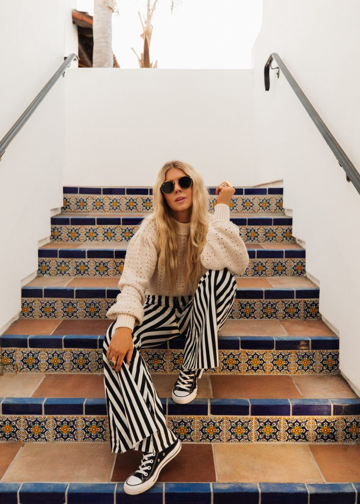 Relaxed Weekend: Pinstripe Pants with Knit Sweater Relaxed Weekend: Pinstripe Pants with Knit Sweater — Pinstripe Pants Outfits 2027