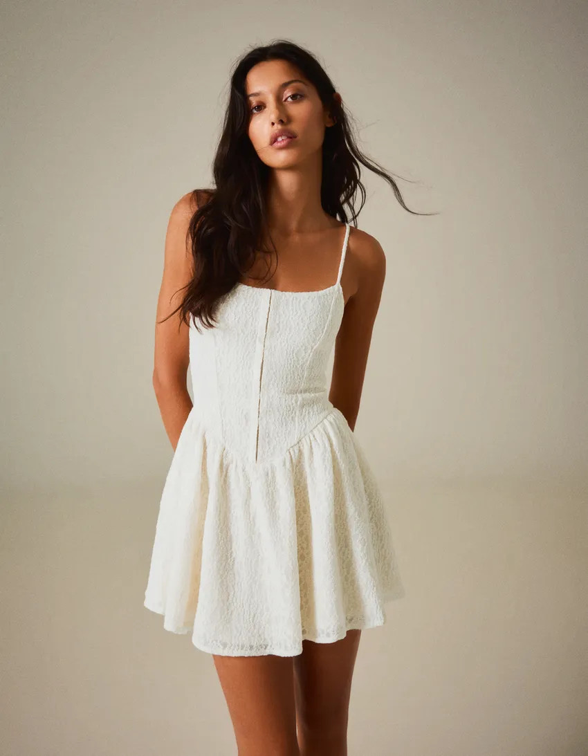Off-White Corset Detail Mini Dress Off-White Corset Detail Mini Dress — Mini Dresses 2027 for Skinny Girls