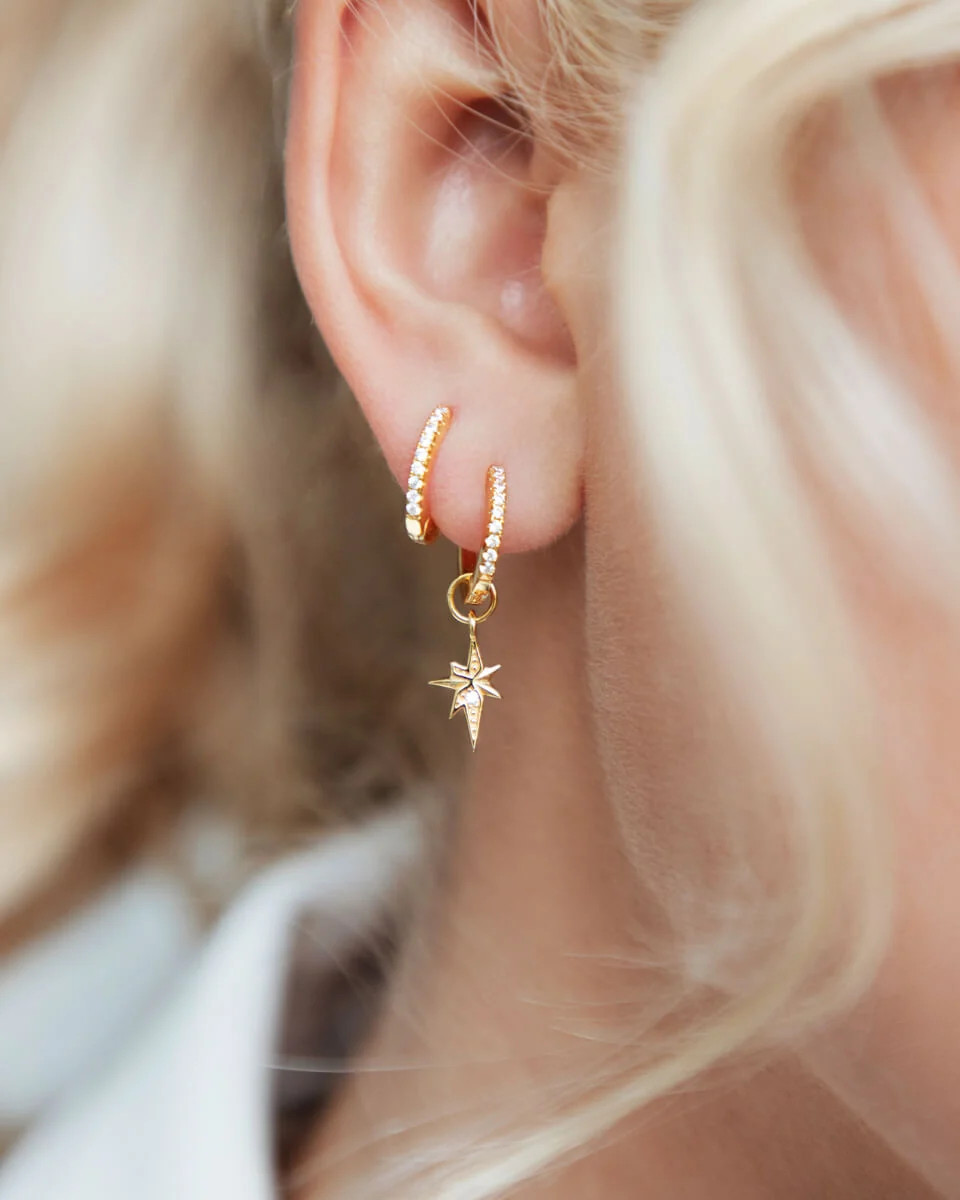 Sparkling Diamond-Accented Gold Hoops Sparkling Diamond-Accented Gold Hoops — Hoop Earrings 2027