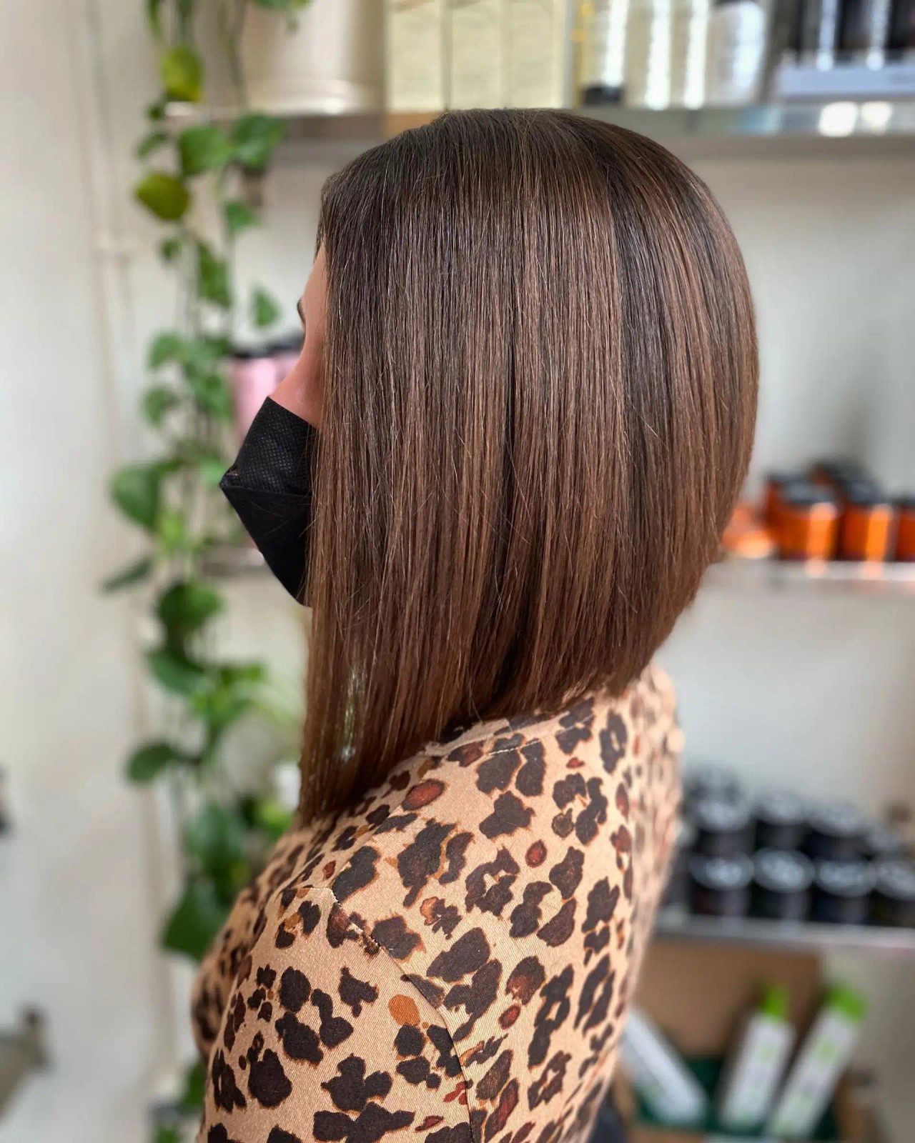 Sleek Dark Brown Angled Lob — Angled Lob 2027