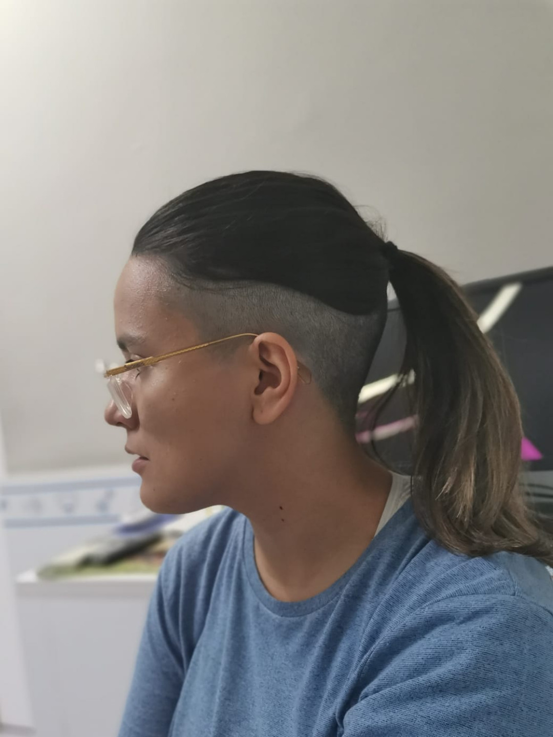 Low Ponytail With Undercut Detail Low Ponytail With Undercut Detail — Ponytail Hairstyles 2027 with Glasses
