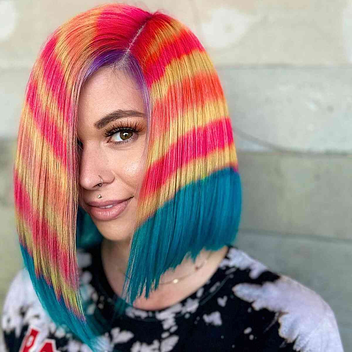 Chin Bob With Multi-Color Dip Dye Chin Bob With Multi-Color Dip Dye — Dip Dye Bob 2027